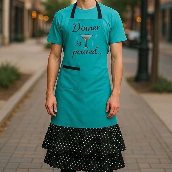 NWT Cooking Aprons 30 X 30 Made In India W/100% Cotton,Embroidered. - Picture 4 of 12